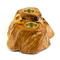 Подсвечник Liu деревянный настольный фигурный Ива В 2 свечи 25х19.5х10.6 см Натуральный (1901 PS, код: 7599108