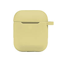 Чехол с карабином Silicone Case Airpods 1 Airpods 2 Crem yellow PR, код: 8322244