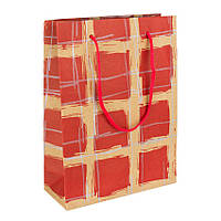 Сумочка подарункова паперова з ручками Gift bag Сесіль 20х15х6 см Червоний (11969) EV, код: 7750178