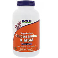 Препарат для суставов и связок NOW Foods Vegetarian Glucosamine MSM 240 Veg Caps NOW-03131 PS, код: 7518610