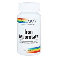 Микроэлемент Железо Solaray Iron Asporotate 18 mg 100 Caps SOR-04600 PR, код: 7519036