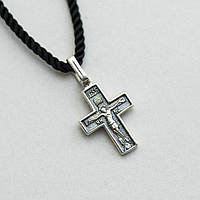Серебряный крестик Распятие Молитва Спаси и сохрани 131379 Оникс 1.4 г FT, код: 6840122