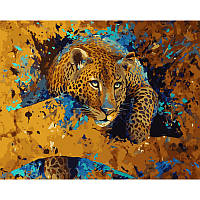 Картина по номерам Strateg Премиум Усталый леопард размером 40х50 см (GS1008) EJ, код: 8119422