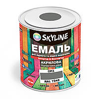 Емаль для підлоги та інших поверхонь акрилова SkyLine Сірий RAL 7046 0.75 л SX, код: 8195400