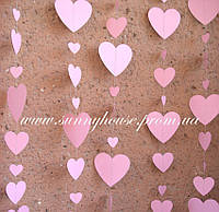 Гирлянда для декора праздника «Сердца», цвет розовый, 1,5 метра