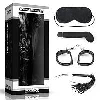 Набір для сексуальних бдсм ігор Lovetoy Deluxe Bondage Kit (маска, вібратор, наручники, плети) FG, код: 7728829