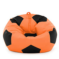 Кресло мешок Мяч Оксфорд 120см Студия Комфорта размер Большой Оранжевый + Черный UM, код: 6498905