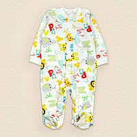 Человечек детский с принтом по ткани и начесом Dexters alphabet 74 см молочный желтый (131555 KP, код: 8335341