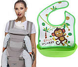 Хіпсит ерго-рюкзак кенгуру-переноска слинявчик-трансформер Baby Carrier 20 кг 6 в 1 Сірий (vo SP, код: 7661690, фото 2