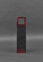 Чехол для вина 1.0 из фетра с кожаными вставками бордовый Crazy Horse BlankNote CP, код: 8132817