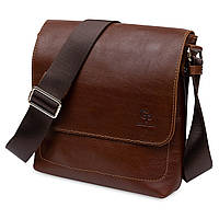 Кожаная мужская сумка через плечо GRANDE PELLE 11567 Коричневый PS, код: 6681508