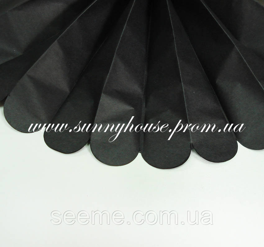 Бумажные помпоны из тишью «Black», диаметр 35 см. - фото 1 - id-p398249558