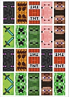 Топперы для капкейков в стиле "Minecraft", 1 лист