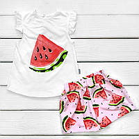 Комплект на літо для дівчинки Dexters кавун 98 см білий рожевий (13100081519) TN, код: 8328936