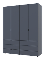 Распашной шкаф для одежды Гелар комплект Doros цвет Графит 2+2 двери ДСП 155х49,5х203,4 (4200 US, код: 8037469