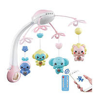 Детский мобиль для младенцев на кроватку с проектором A1 Розовый PI, код: 8058557
