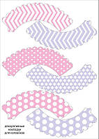Декоративные накладки для капкейков в стиле "Hello Kitty", 1 лист