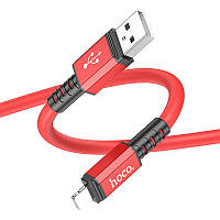 Кабель для зарядки hoco. X85 Strength USB на Lightning TPE 2.4A OD 6 мм 1 м Red US, код: 7809571