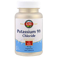 Калий хлорид Potassium Chloride KAL 99 мг 100 таблеток CP, код: 7586579