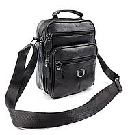 Кожаная сумка мужская с ручкой для ношения в руке JZ KO-021-1 18x22x7-9 Черная PS, код: 8058093
