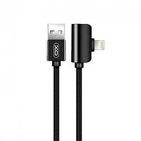 Кабель USB XO NB46 2в1 + переходник USB - Lightning + Lightning Audio 1m (black) EM, код: 8328000