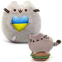 Набор Мягких игрушек 2Life Пушин кэт с сердцем 23х25 см и Pusheen cat с гамбургером 7х8 см Се GT, код: 8397222