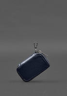 Кожаный чехол для автомобильного ключа синий краст BlankNote PR, код: 8321892