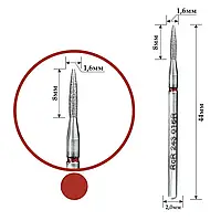 Насадка алмазная RichColoR 243 016R пламя острое красная