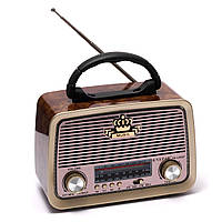 Радио ретро Knstar- 1183BT плеер USB sd mp3 bluetooth FM AM SW с подсветкой от батареек и сет LW, код: 7722351