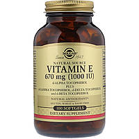 Витамин Е Vitamin E Solgar натуральный 670 мг (1000 МЕ) 100 гелевых капсул VA, код: 7701559