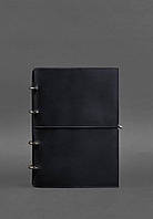 Кожаный блокнот А4 на кольцах (софт-бук) 9.0 в мягкой обложке синий Crazy Horse BlankNote FE, код: 8132596