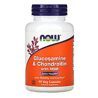 Глюкозамин и хондроитин с MСM Glucosamine Chondroitin with MSM Now Foods 90 растительных капс DL, код: 7701165