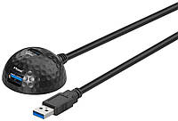 Кабель пристроїв-подовжувач Goobay USB3.0 A M F 1.5m AWG24+28 2xShielded Черепашка Cu чорний EM, код: 7454037