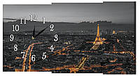 Настенные часы на холсте Декор Карпаты Париж 06 Серый (ALQi63649) TE, код: 1224609