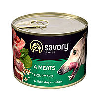 Корм Savory Dog Gourmand влажный с 4 видами мяса для взрослых собак 200 гр FE, код: 8452185