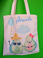 Сумка шоппер с принтом Avocado (сумка для покупок 100% хлопок 33*36)