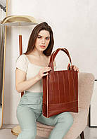 Кожаная женская сумка шоппер Бэтси светло-коричневая краст BlankNote PK, код: 8132410