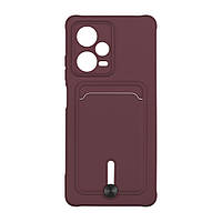 Чехол с карманом для карт OtterBox Colorfull Pocket Card Xiaomi Redmi Note 12 Pro + 5G Maroon SC, код: 8374755