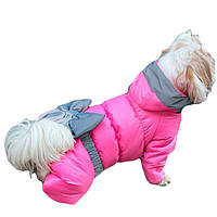 Комбинезон для собак девочек Fifa Бантик S2 Розово-серый OM, код: 8289048