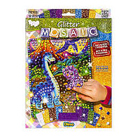 Креативное творчество Glitter Mosaic Дино Danko Toys БМ-03-01 блестящая мозаика SX, код: 8246045