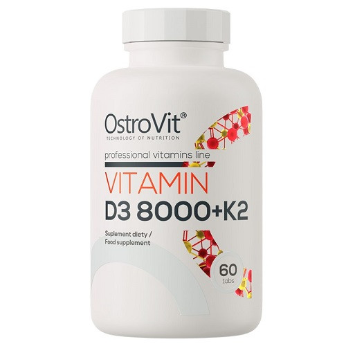 Вітаміни та мінерали OstroVit Vitamin D3 8000 + K2 (60 таблеток.), фото 1
