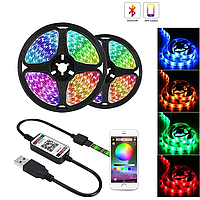 Світлодіодна LED-стрічка RGB 5050 10M 160 LEDS bluetooth з контролером і пультом USB APP Control