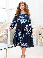 Женское платье батальное Sofia SF-233 Синий 50-52 FG, код: 8344422