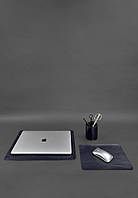 Набор для рабочего стола из натуральной кожи 1.0 темно-синий краст BlankNote FG, код: 8132738