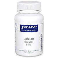 Микроэлемент Литий Pure Encapsulations Lithium Orotate 5 mg 90 Caps PE-01126 TN, код: 7518764