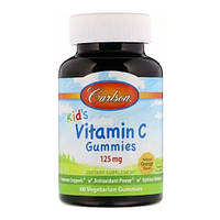 Витамин C Carlson Labs Kids Vitamin C Gummies 125 mg 60 Veg Gummies Orange ES, код: 7580911