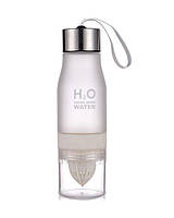 Бутылка для воды и напитков H2O с цитрусовой соковыжималкой 650 мл Белая (SUN0036) UD, код: 181708