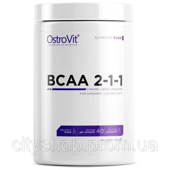 Аминокислота BCAA для спорта OstroVit Extra Pure BCAA 2:1:1 400 g 80 servings Lemon CP, код: 7616786 - фото 1 - id-p2157887888