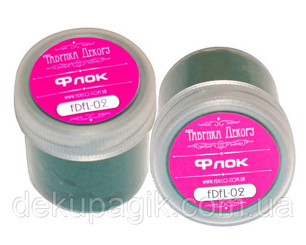 Пудра оксамитова ( ФЛОК ) 40 мл, зелена, фото 1