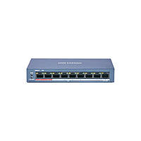 8-портовый неуправляемый POE коммутатор Hikvision DS-3E0109P-E (C) BF, код: 7333161